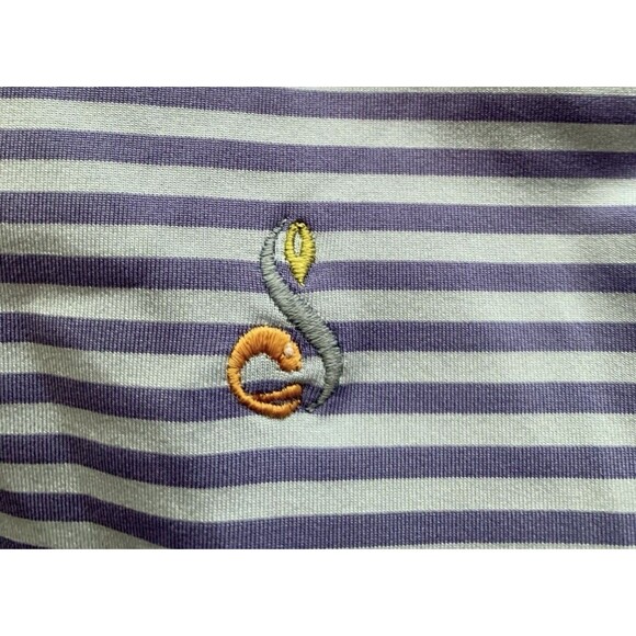 Peter Millar Southern Comfort Blue Stripe Men’s Golf Shirt Polo Size Large - Picture 3 of 9